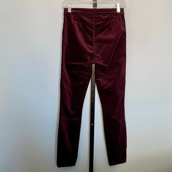 GAP Burgundy Velvet Side Zip Leggings Size 26R - Picture 4 of 7